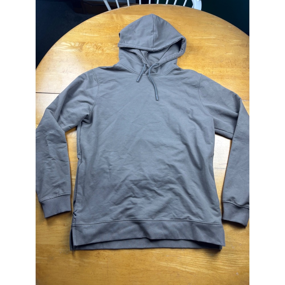 Cuts Clothing Mens Split-Hem Hoodie Taupe Grey Size M Sweatshirt Pockets